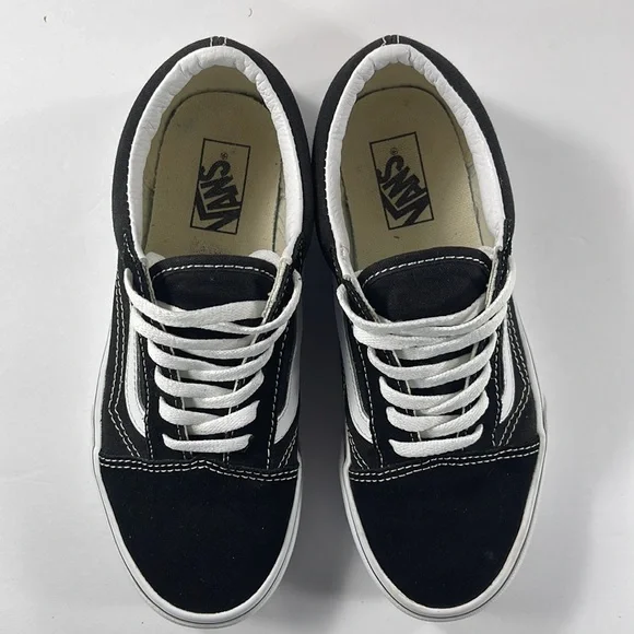 Vans Old Skool Black White Youth Size 3 Unisex - Picture 7 of 8